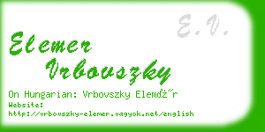 elemer vrbovszky business card